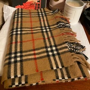 Authentic Burberry Plaid Wool Scarf